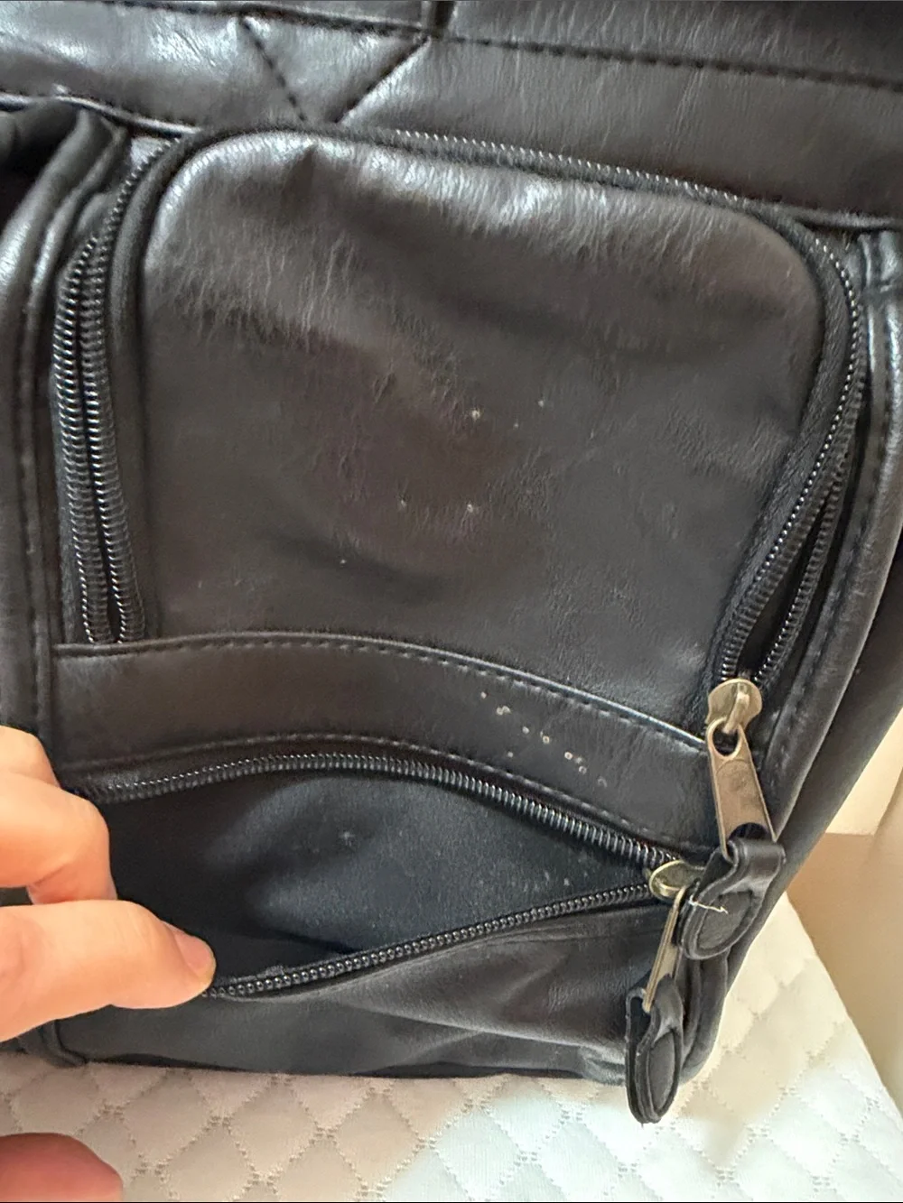 Pebble Beach Black Leather Briefcase with Embroidered U.S. Like New or New.